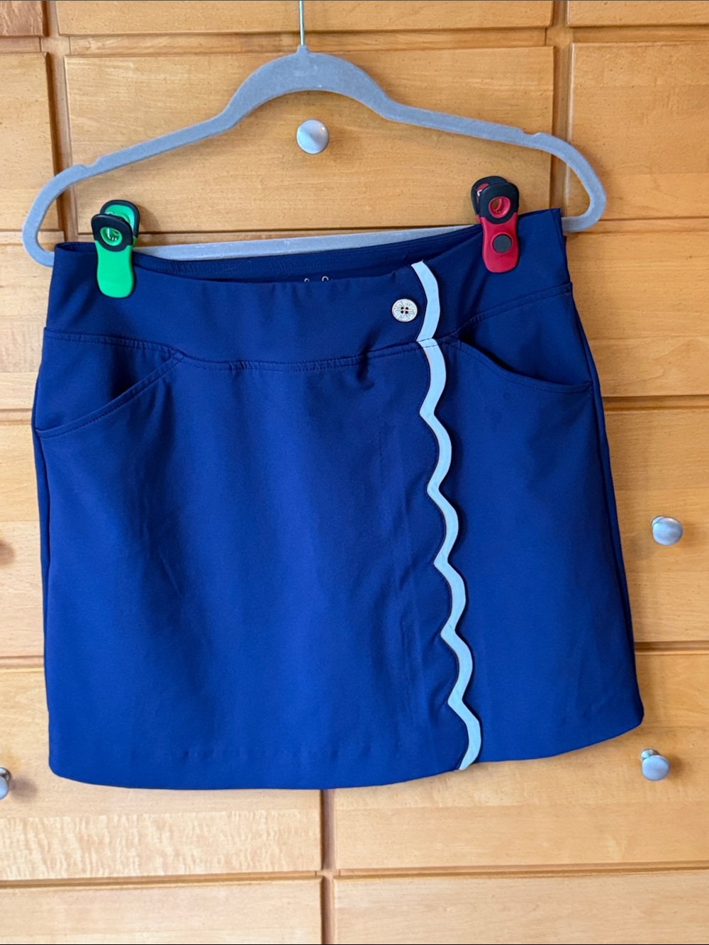 Lilly Pulitzer Navy Blue Scallop Skort with White Trim 8 EUC